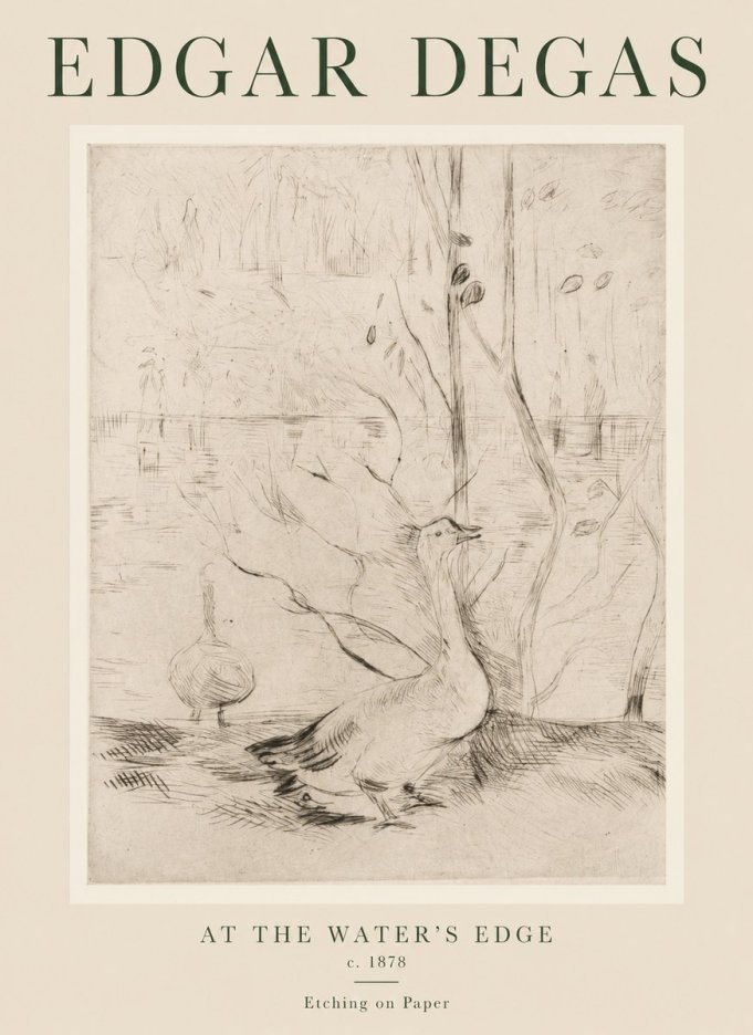 Edgar Degas At the Water's Edge No1 - Plakat
