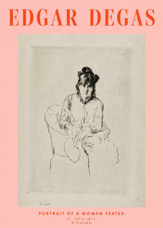 Edgar Degas Portrait of a Woman Seated No2 - Plakat