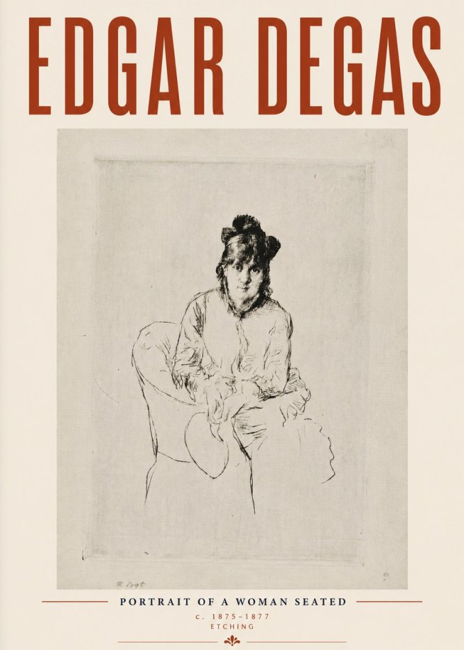 Edgar Degas Portrait of a Woman Seated No6 - Plakat