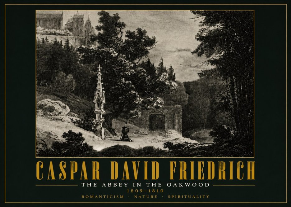 Caspar David Friedrich The Abbey in the Oakwood No5 - Plakat