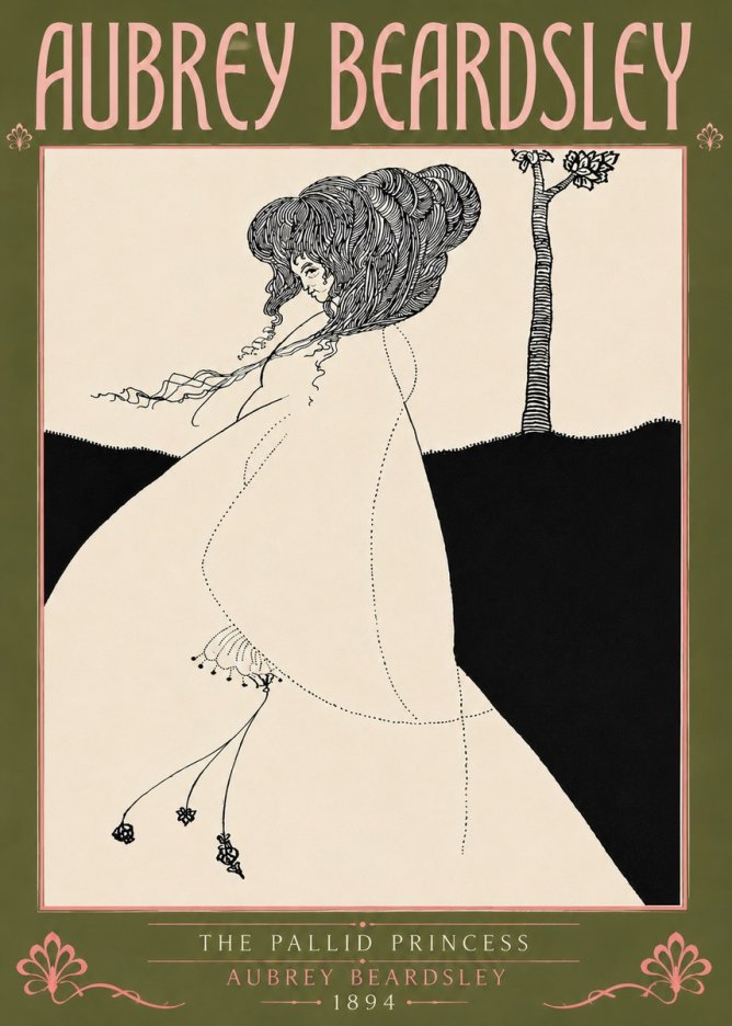 Aubrey Beardsley The Pallid Princess No5 - Plakat