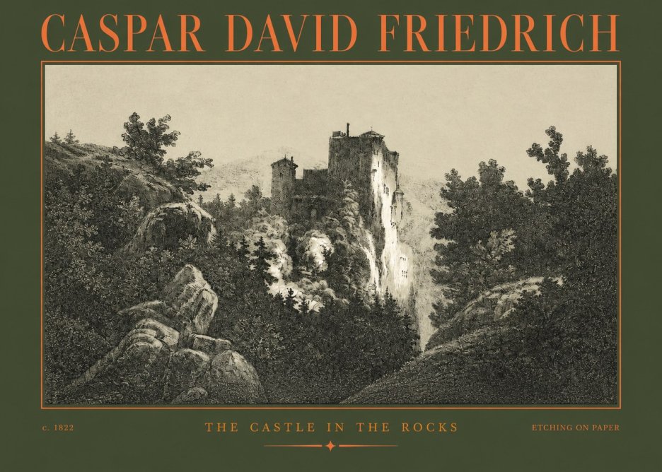 Caspar David Friedrich The Castle in the Rocks No2 - Plakat