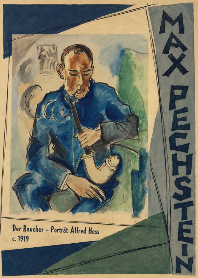 Max Pechstein Der Raucher – Porträt Alfred Hess No3 - Plakat