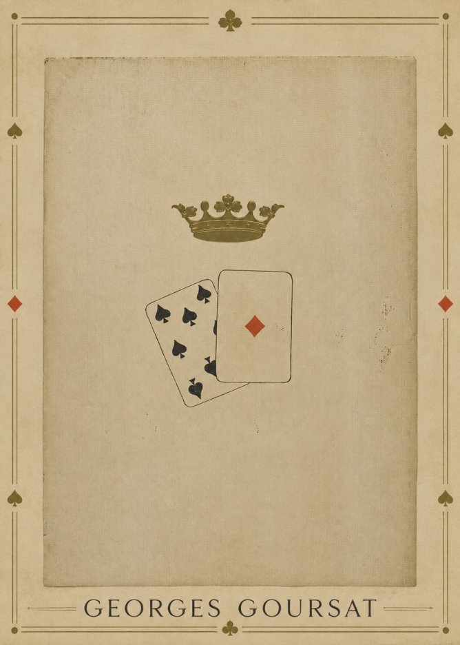 Georges Goursat Crown and Playing Cards No1 - Plakat