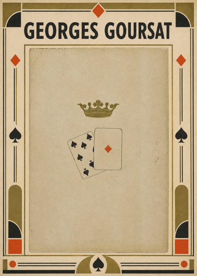 Georges Goursat Crown and Playing Cards No4 - Plakat