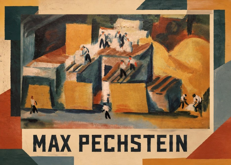 Max Pechstein Workers on Rooftops No1 - Plakat