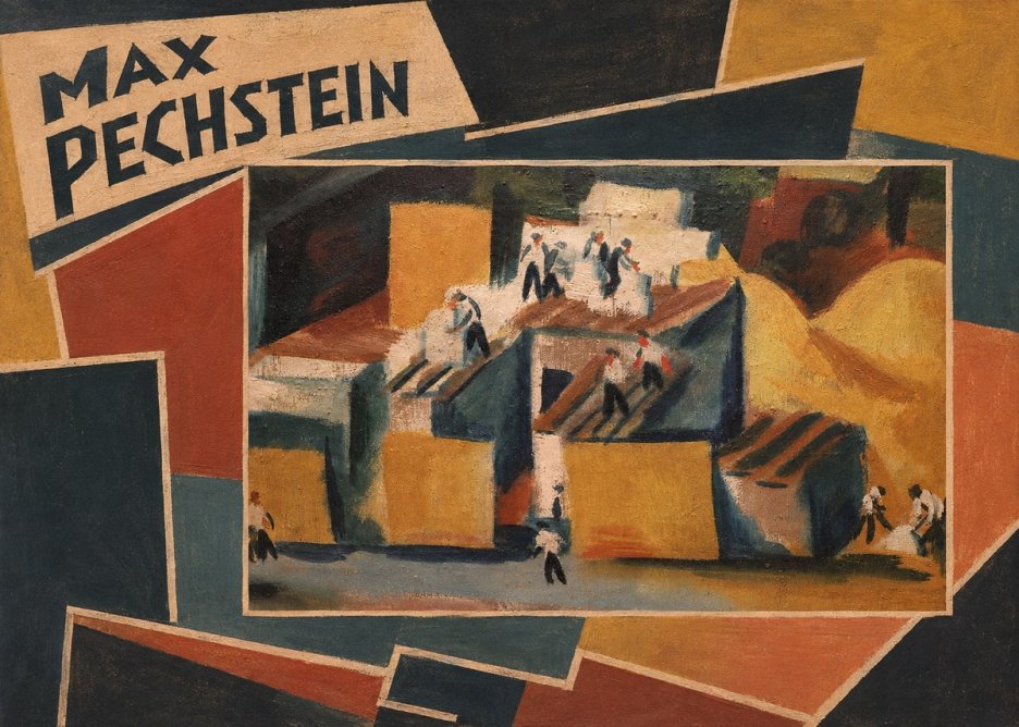Max Pechstein Workers on Rooftops No6 - Plakat