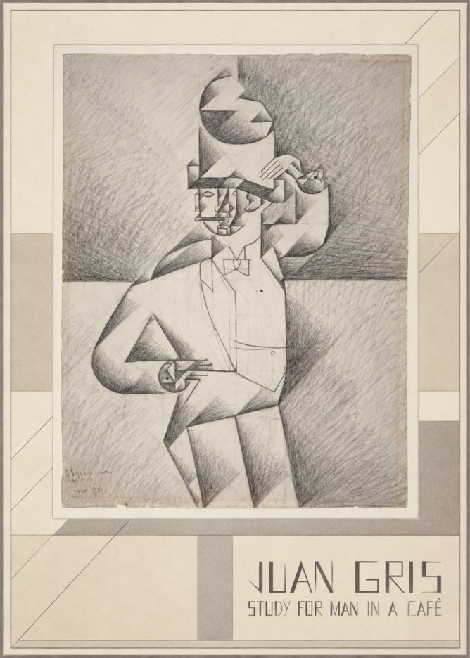 Juan Gris Study for Man in a Café No3 - Plakat