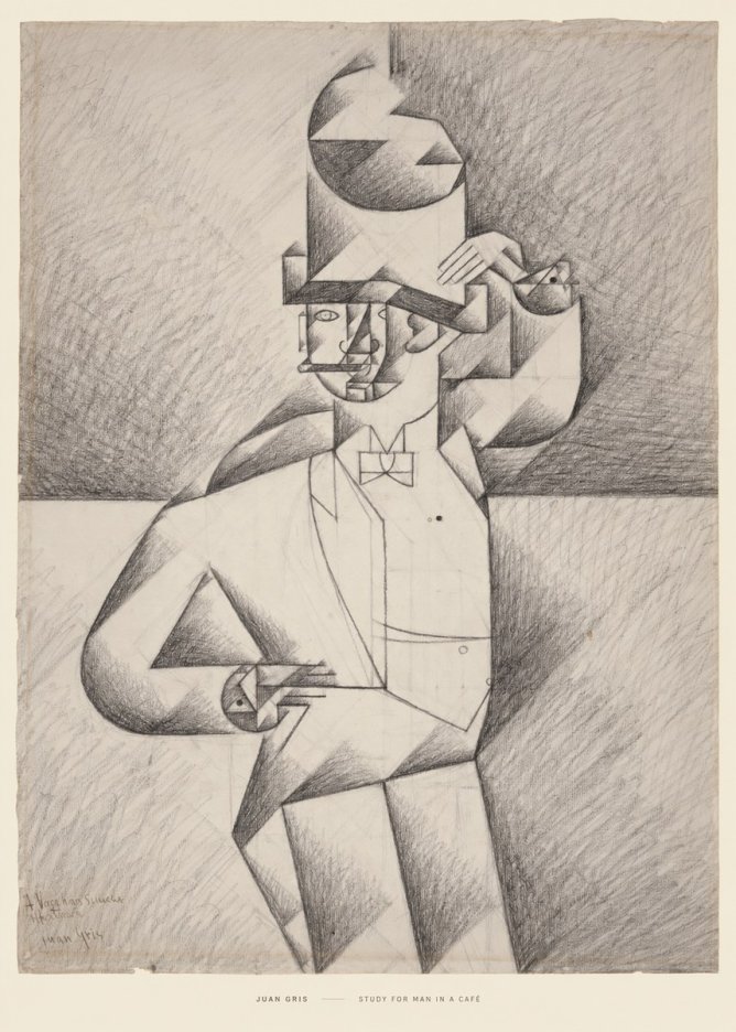Juan Gris Study for Man in a Café No6 - Plakat