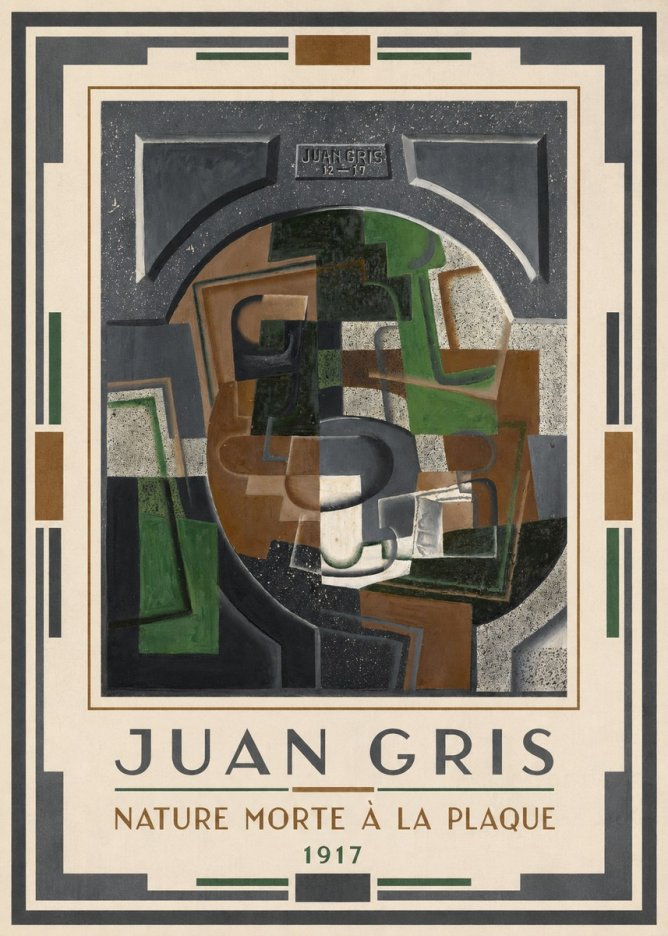 Juan Gris Nature Morte À La Plaque No1 - Plakat