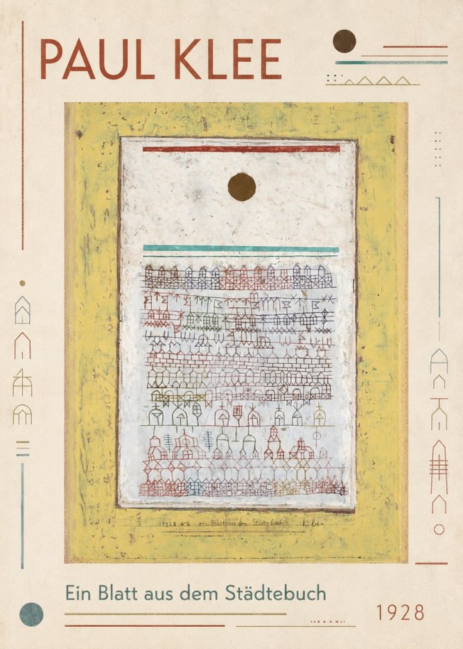 Paul Klee Ein Blatt Aus Dem Städtebuch No3 - Plakat