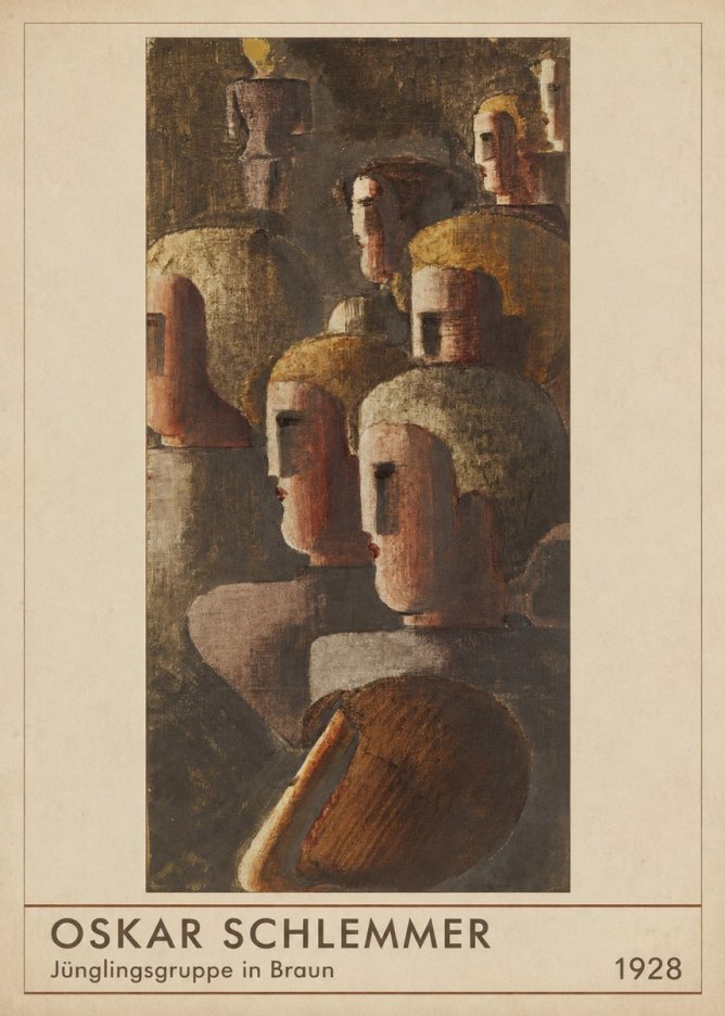 Oskar Schlemmer Jünglingsgruppe in Braun No1 - Plakat