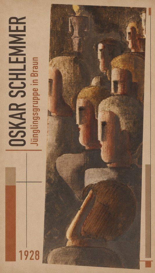 Oskar Schlemmer Jünglingsgruppe in Braun No2 - Plakat