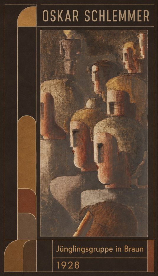 Oskar Schlemmer Jünglingsgruppe in Braun No6 - Plakat