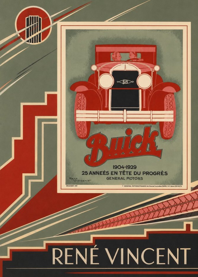 René Vincent Buick - 25 Années En Tête Du Progrès No2 - Plakat