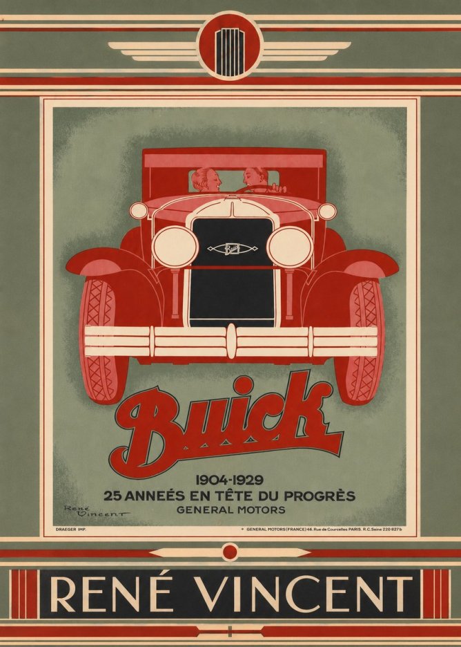 René Vincent Buick - 25 Années En Tête Du Progrès No4 - Plakat