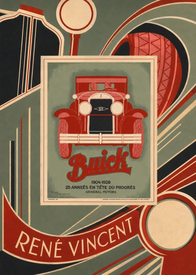 René Vincent Buick - 25 Années En Tête Du Progrès No6 - Plakat