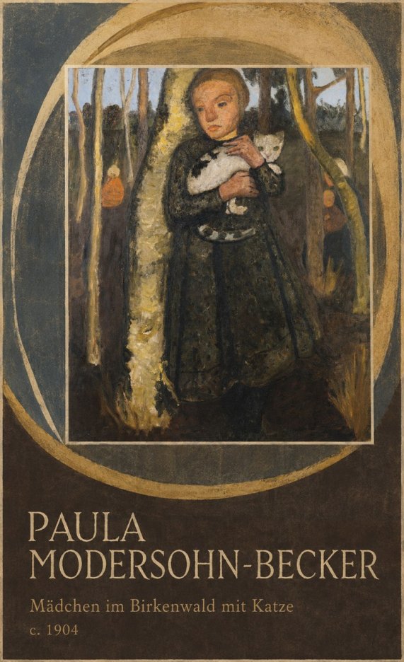 Paula Modersohn-Becker Mädchen Im Birkenwald Mit Katze No5 - Plakat