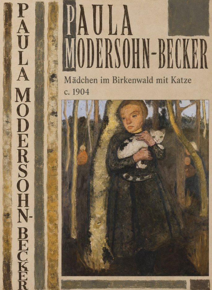 Paula Modersohn-Becker Mädchen Im Birkenwald Mit Katze No6 - Plakat