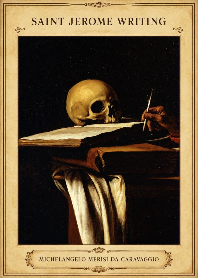 Michelangelo Merisi da Caravaggio Saint Jerome Writing III No5 - Plakat