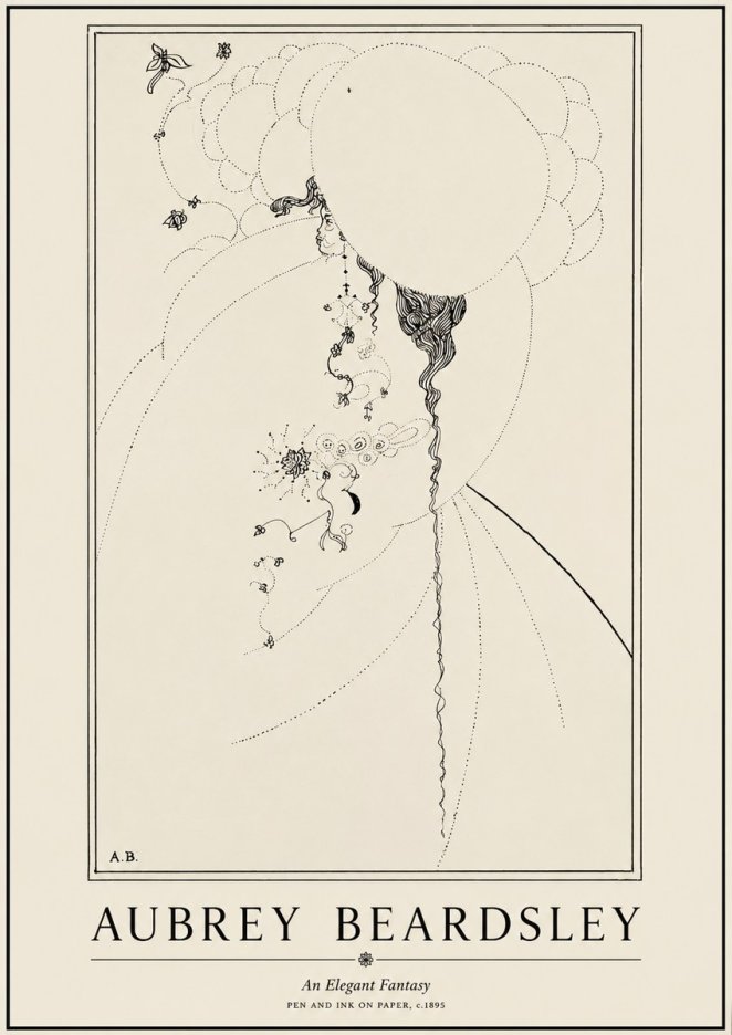 Aubrey Beardsley An Elegant Fantasy No1 - Plakat