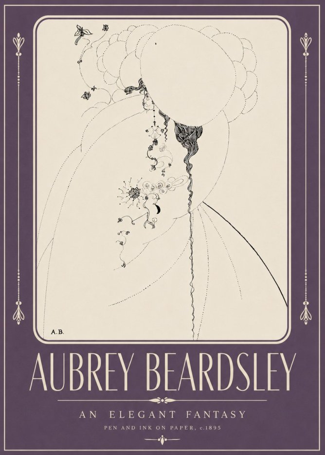 Aubrey Beardsley An Elegant Fantasy No2 - Plakat