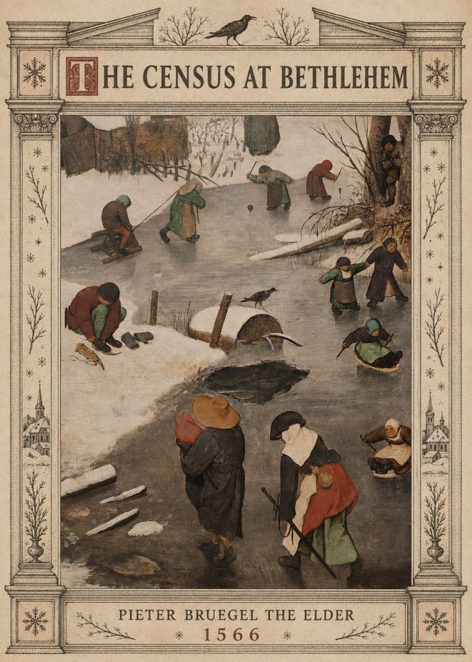 Pieter Bruegel The Census at Bethlehem II No5 - Plakat