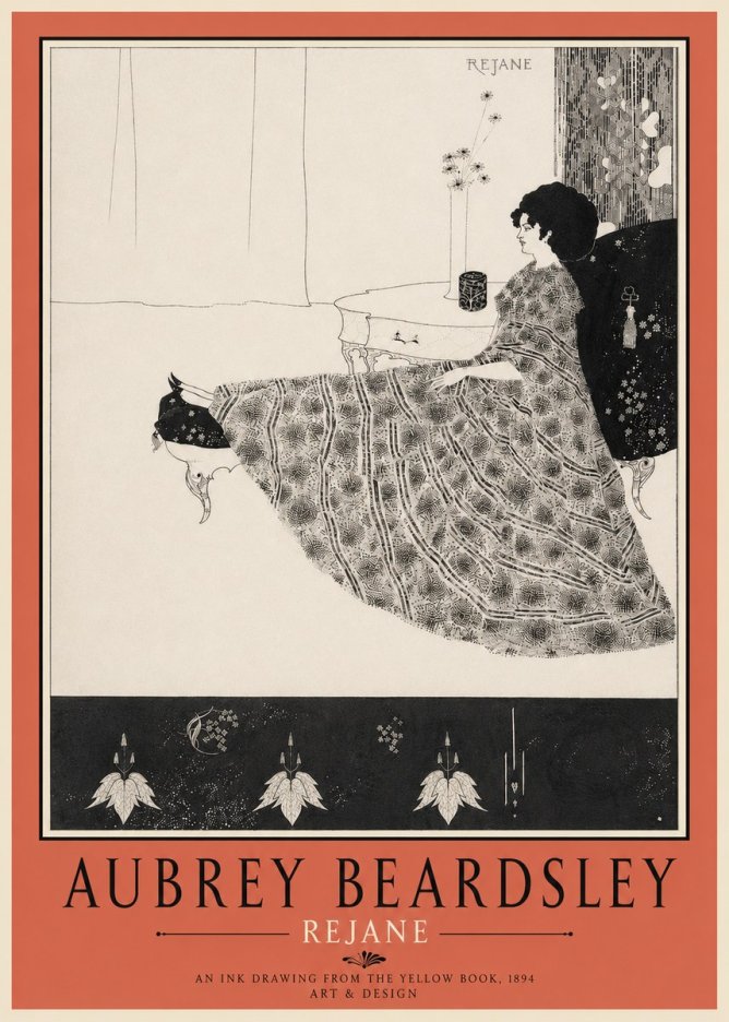 Aubrey Beardsley Rejane II No4 - Plakat