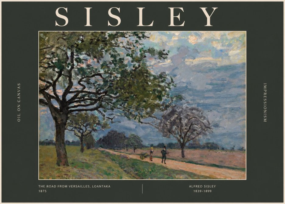 Sisley The Road from Versailles, Loantaka No2 - Plakat