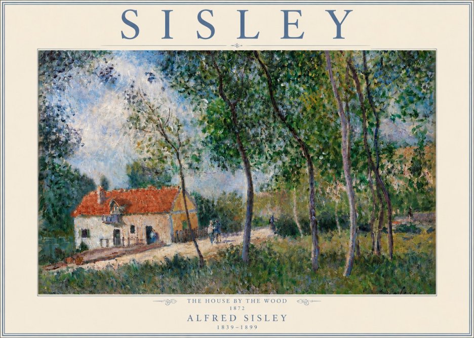 Sisley The House by the Wood No4 - Plakat