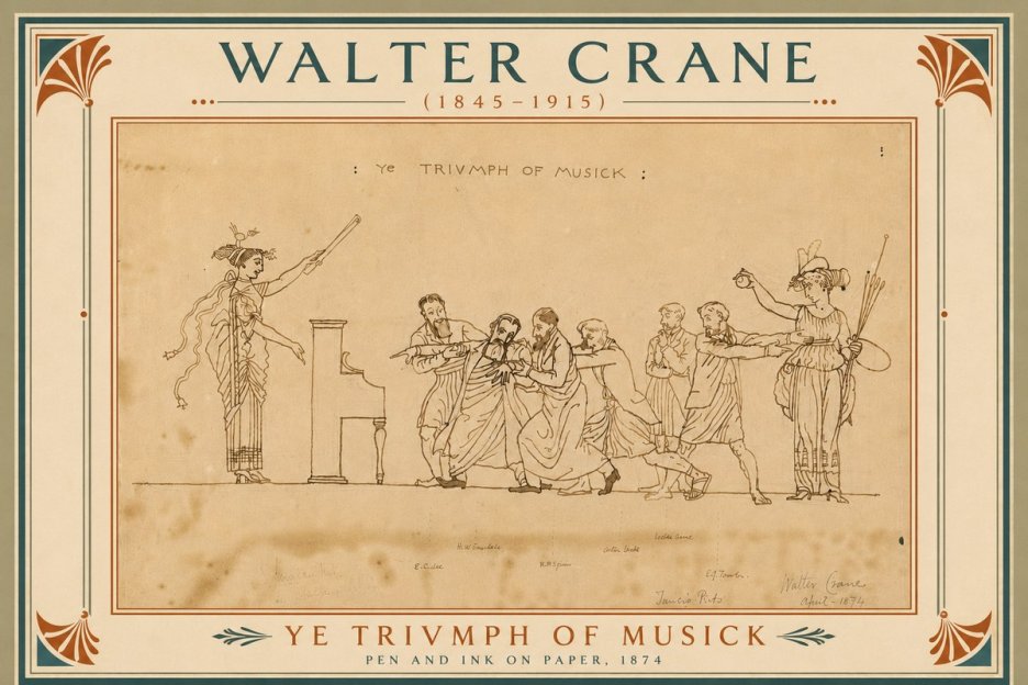 Walter Crane Ye Triumph of Musick No6 - Plakat