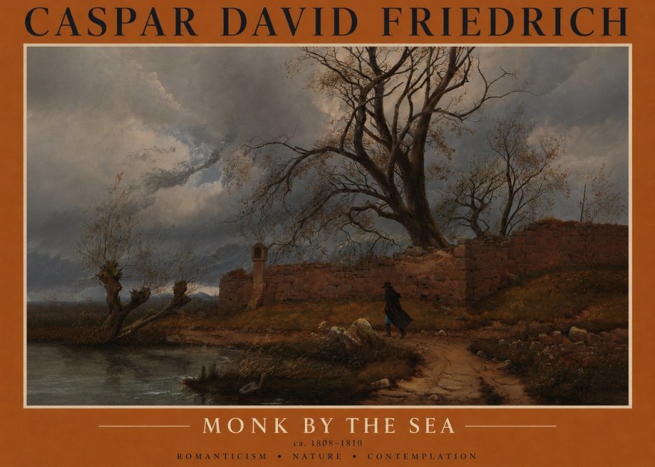 Caspar David Friedrich Autumn Landscape with Ruin No3 - Plakat