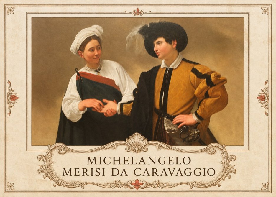 Michelangelo Merisi da Caravaggio The Cardsharps IV No5 - Plakat