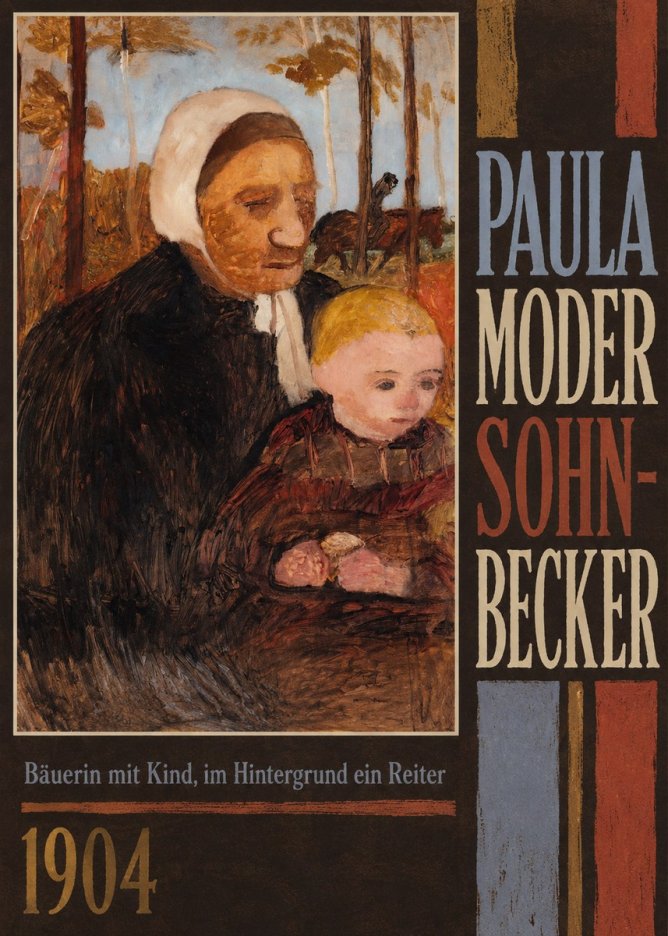 Paula Modersohn-Becker Bäuerin Mit Kind, Im Hintergrund Ein Reiter No2 - Plakat