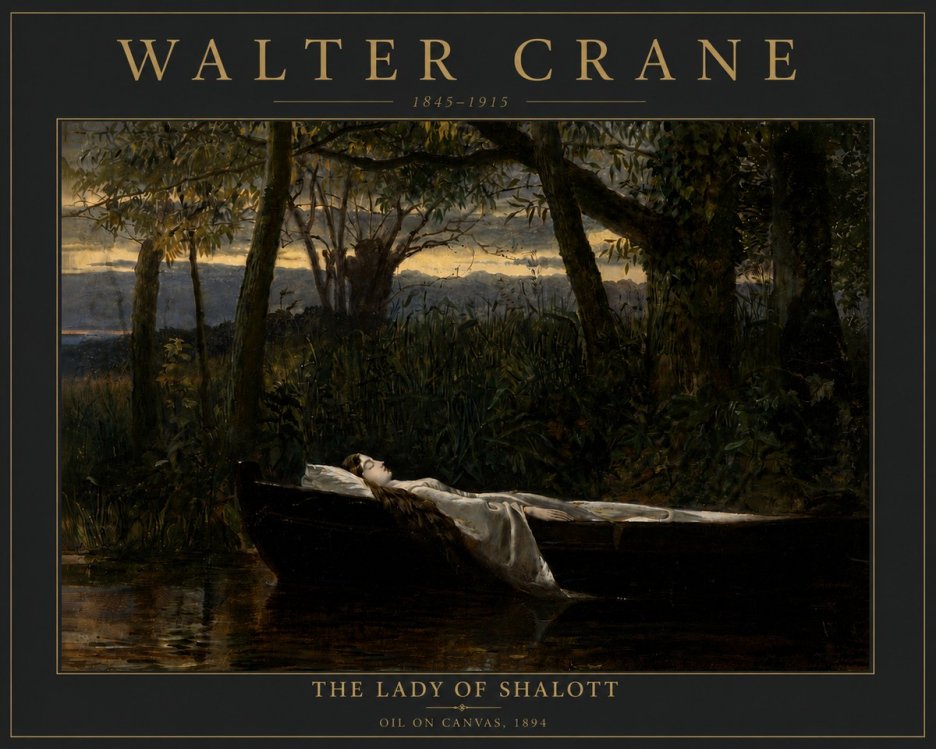 Walter Crane The Lady of Shalott No6 - Plakat