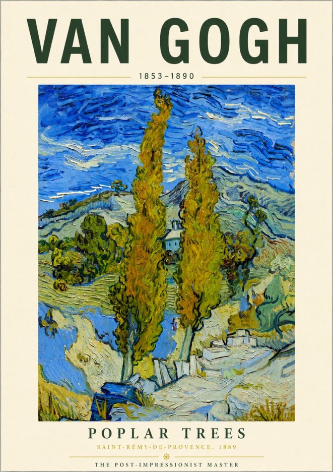 Van Gogh Poplar Trees No5 - Plakat