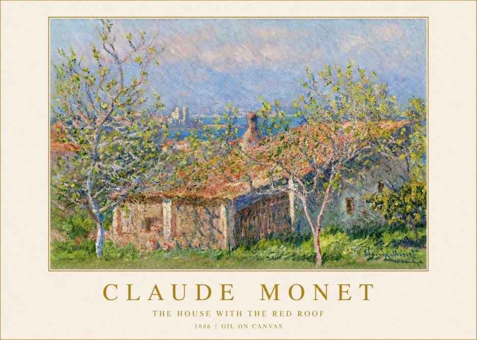 Monet The House with the Red Roof No2 - Plakat