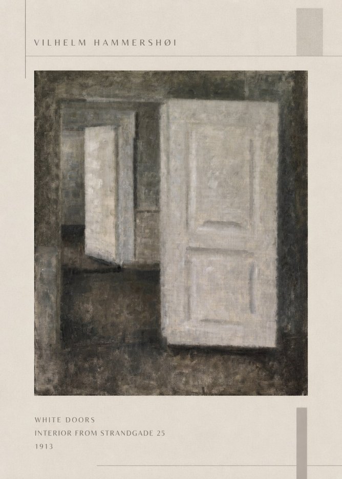 Vilhelm Hammershøi White Doors No5 - Plakat