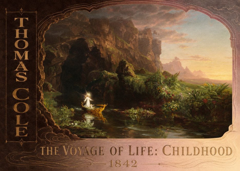 Thomas Cole The Voyage of Life: Childhood IV No3 - Plakat