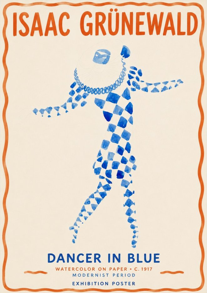 Isaac Grünewald Dancer in Blue No2 - Plakat