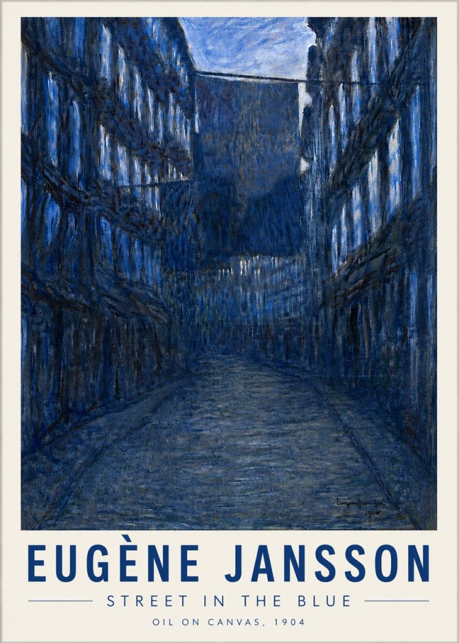 Eugène Jansson Street in the Blue No5 - Plakat