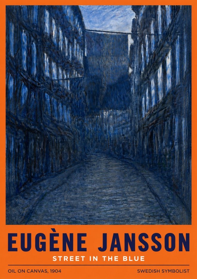 Eugène Jansson Street in the Blue No6 - Plakat