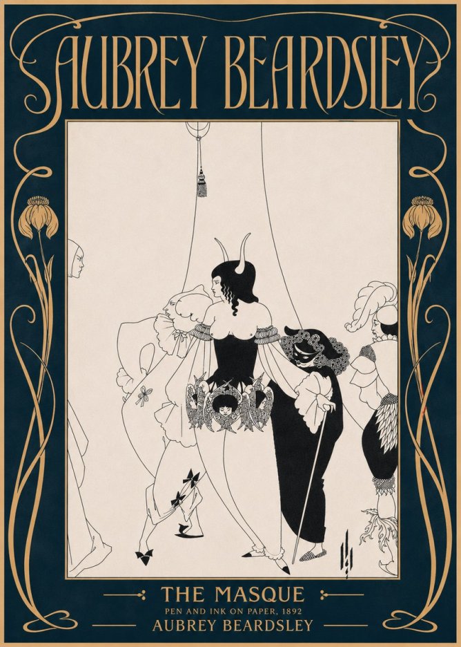 Aubrey Beardsley The Masque No4 - Plakat