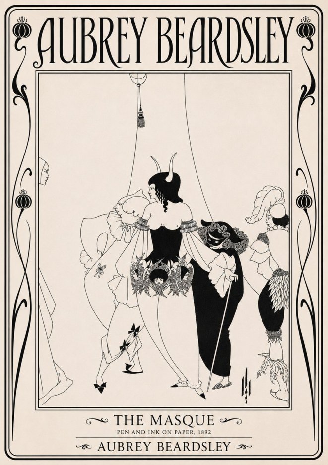 Aubrey Beardsley The Masque No5 - Plakat