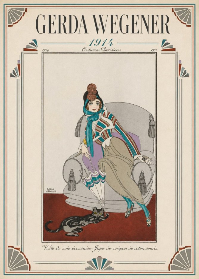 Gerda Wegener Veste De Soie Écossaise. Jupe De Crépon De Coton Souris. No1 - Plakat