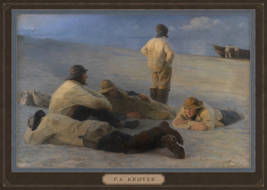 P.S. Krøyer Fishermen on Skagen Beach No5 - Plakat