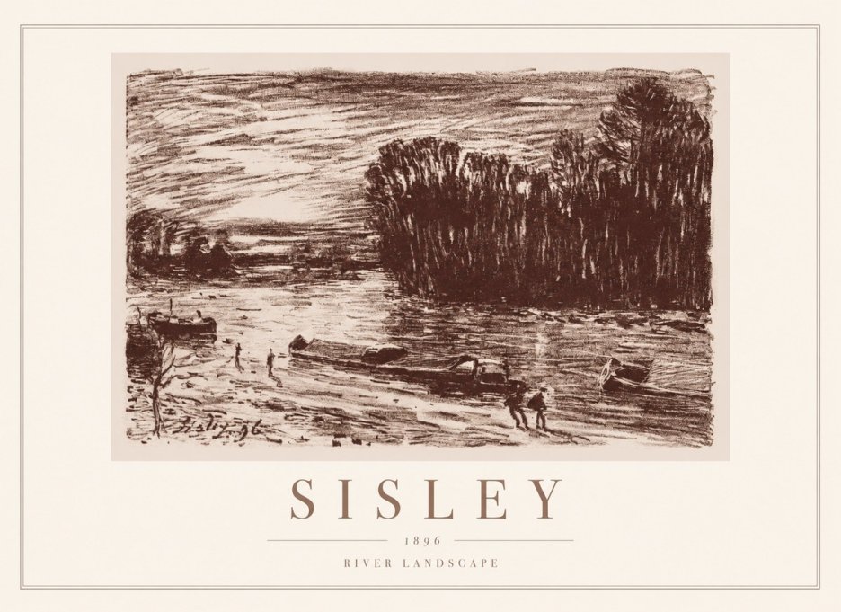 Sisley River Landscape No1 - Plakat