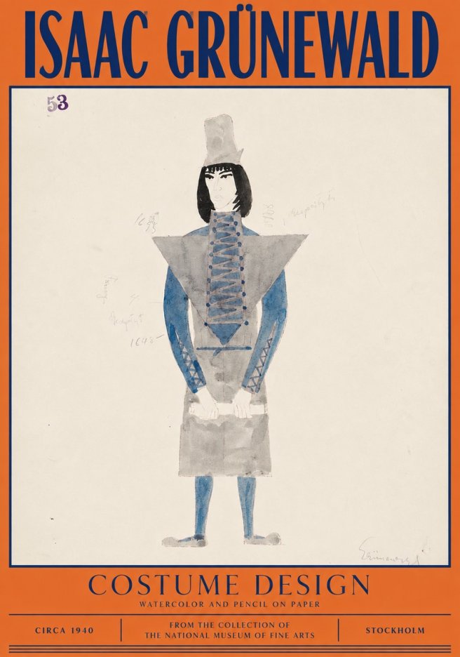 Isaac Grünewald Costume Design X No2 - Plakat