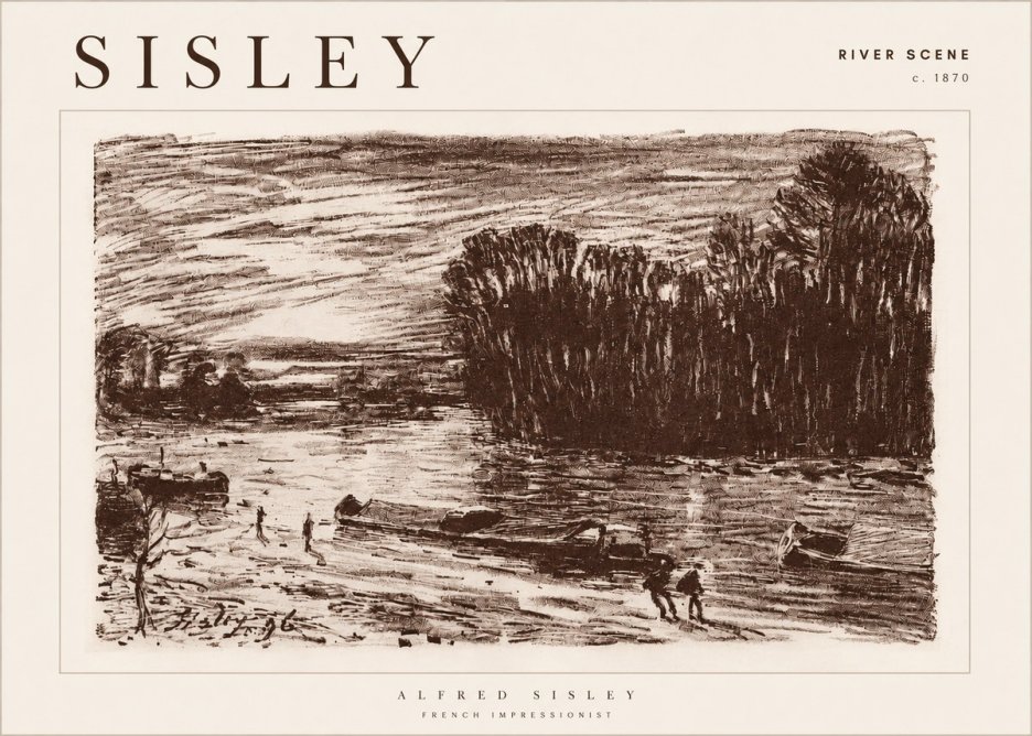Sisley River Scene No4 - Plakat
