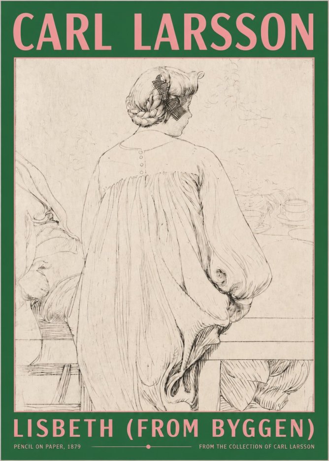 Carl Larsson Lisbeth (from Byggen) No2 - Plakat